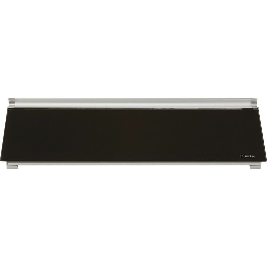 Bloc de verre effaçable à sec Quartet pour bureau 45,7 x 15,2 cm Noir - Tiroir de rangement, Garantie 5 ans