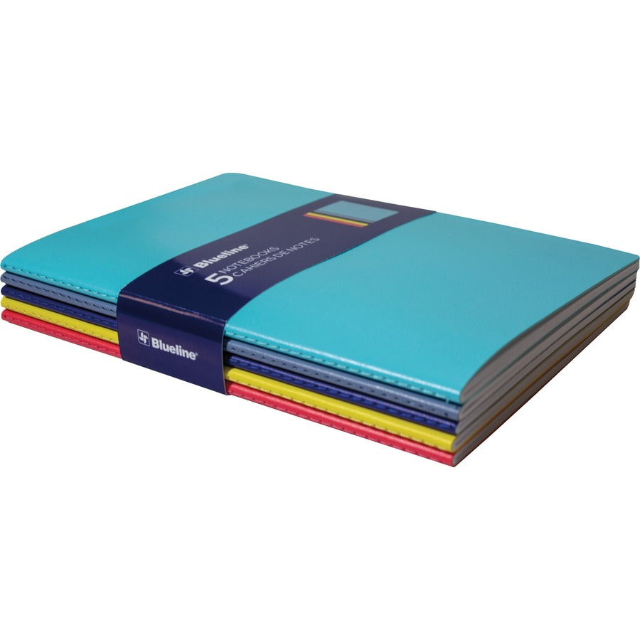 Blueline Soft Cover Notebooks – 5¾×8¼ – 64 pg – Assorted – 5-Pack