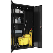 Lorell Fortress Series Janitorial Cabinet - Light Gray