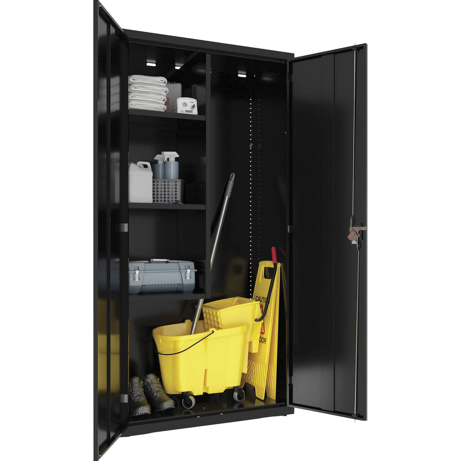 Lorell Fortress Series Janitorial Cabinet - Light Gray