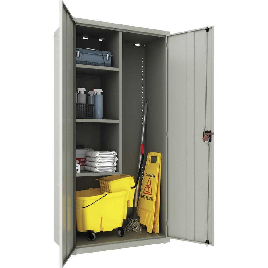 Lorell Fortress Series Janitorial Cabinet - Light Gray