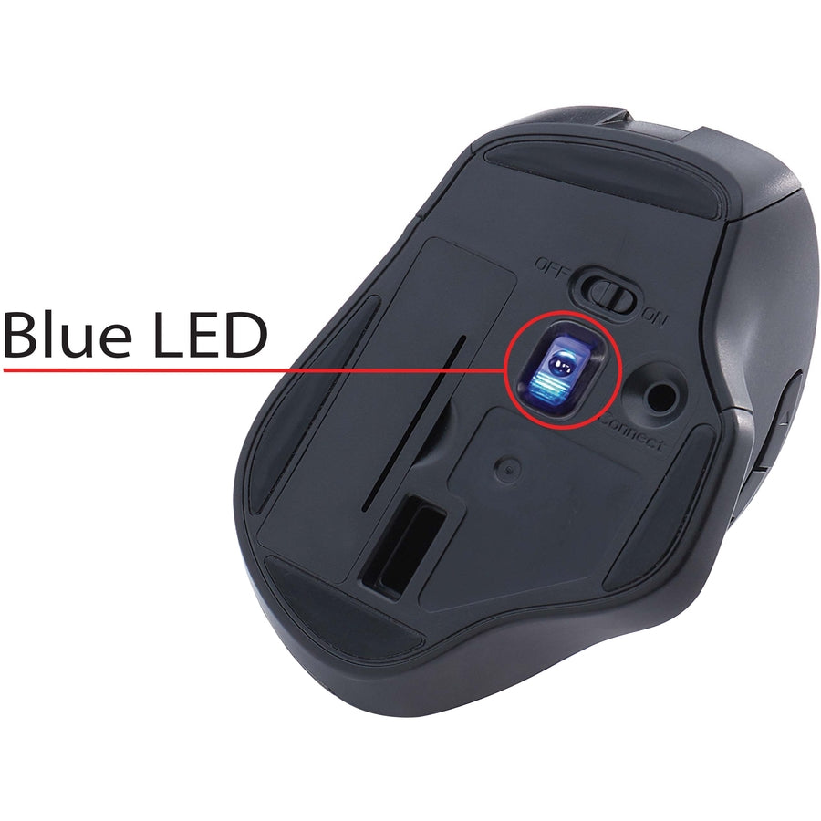 Verbatim Silent Ergonomic Wireless Blue LED Mouse — Graphite