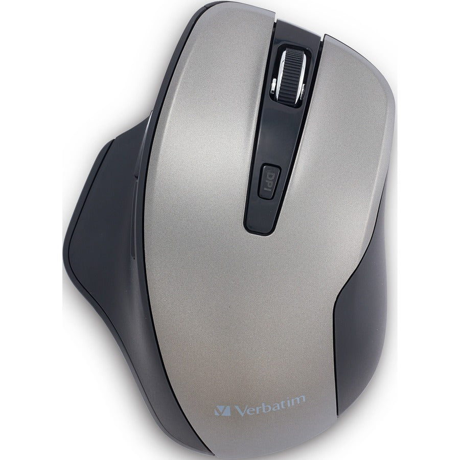 Verbatim Silent Ergonomic Wireless Blue LED Mouse — Graphite