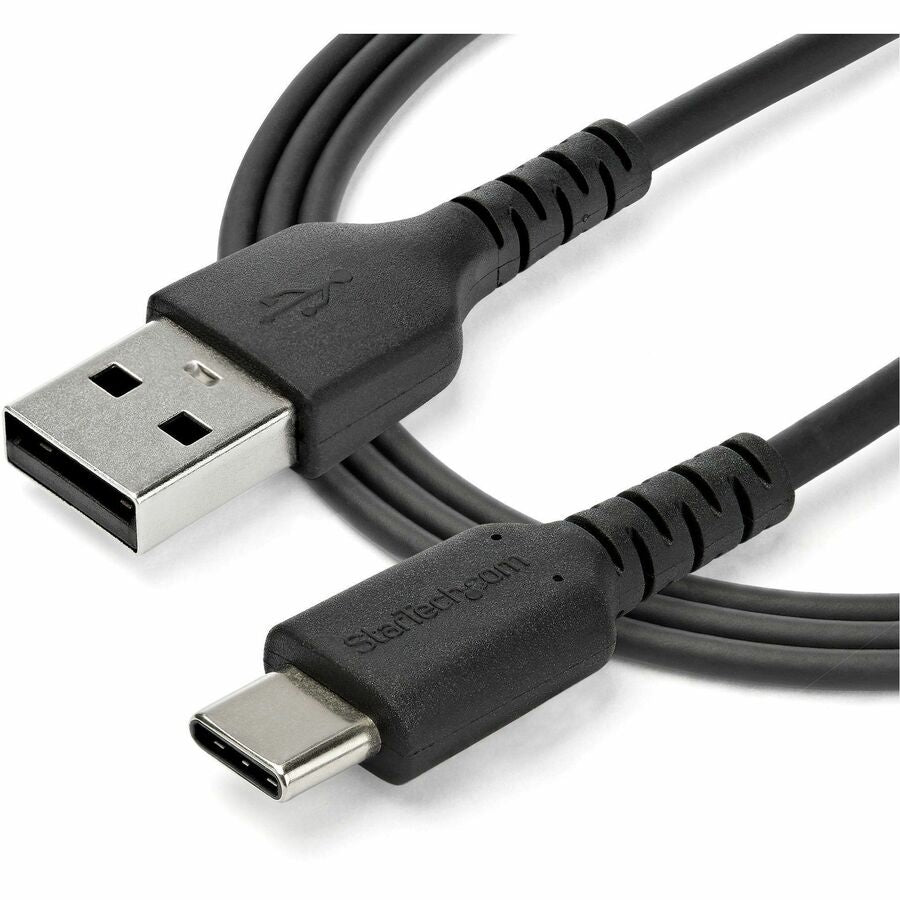StarTech.com 1m USB A to USB C Charging Cable - Durable Fast Charge & Sync USB 2.0 to USB Type C Data Cord - Aramid Fiber M/M 3A Black