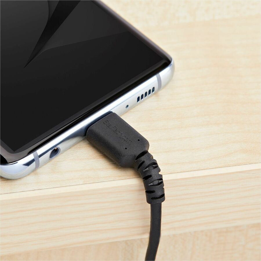 StarTech.com 1m USB A to USB C Charging Cable - Durable Fast Charge & Sync USB 2.0 to USB Type C Data Cord - Aramid Fiber M/M 3A Black