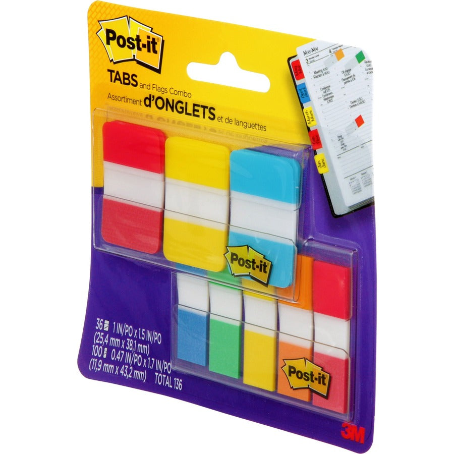 Paquet combiné d'onglets et de drapeaux Post-it
