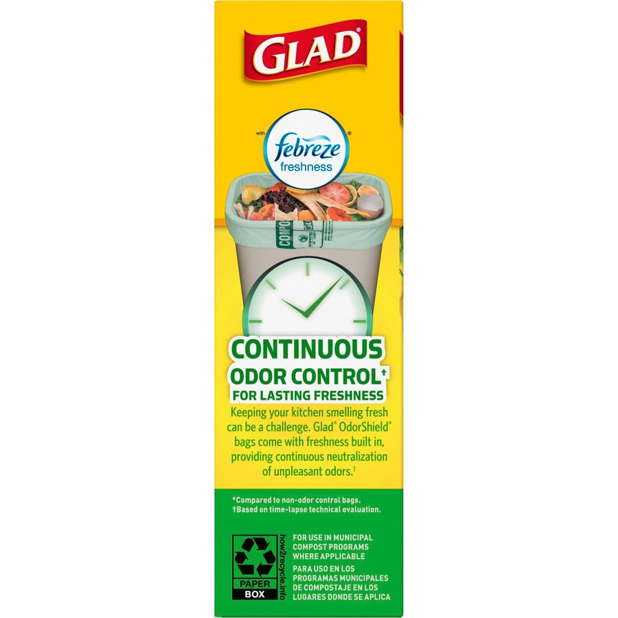 Glad 100% Compostable Bags - Small 10 Litres - Lemon scent, 44 Compost Bags