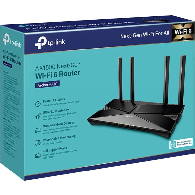 TP-Link Archer AX10 Wi-Fi 6 IEEE 802.11ax Ethernet Wireless Router