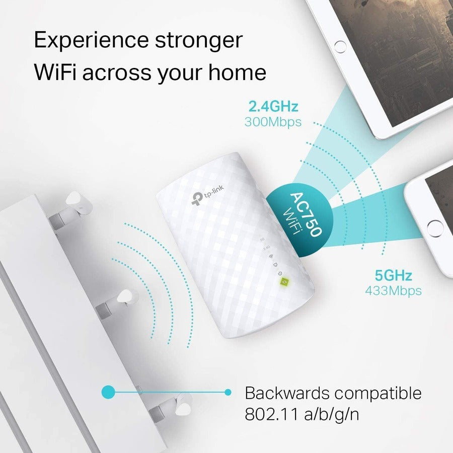 TP-Link RE220 Dual Band IEEE 802.11ac 750 Mbit/s Wireless Range Extender