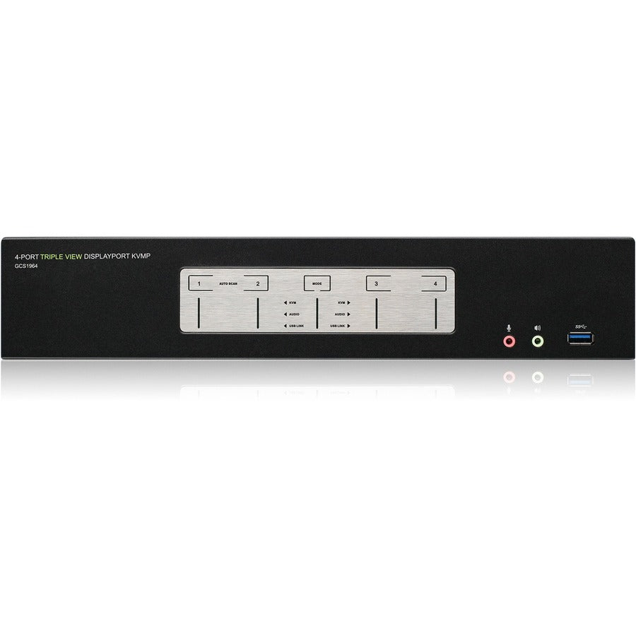 IOGEAR 4-Port 4K Triple View DisplayPort KVMP Switch with USB 3.0 Hub (TAA)