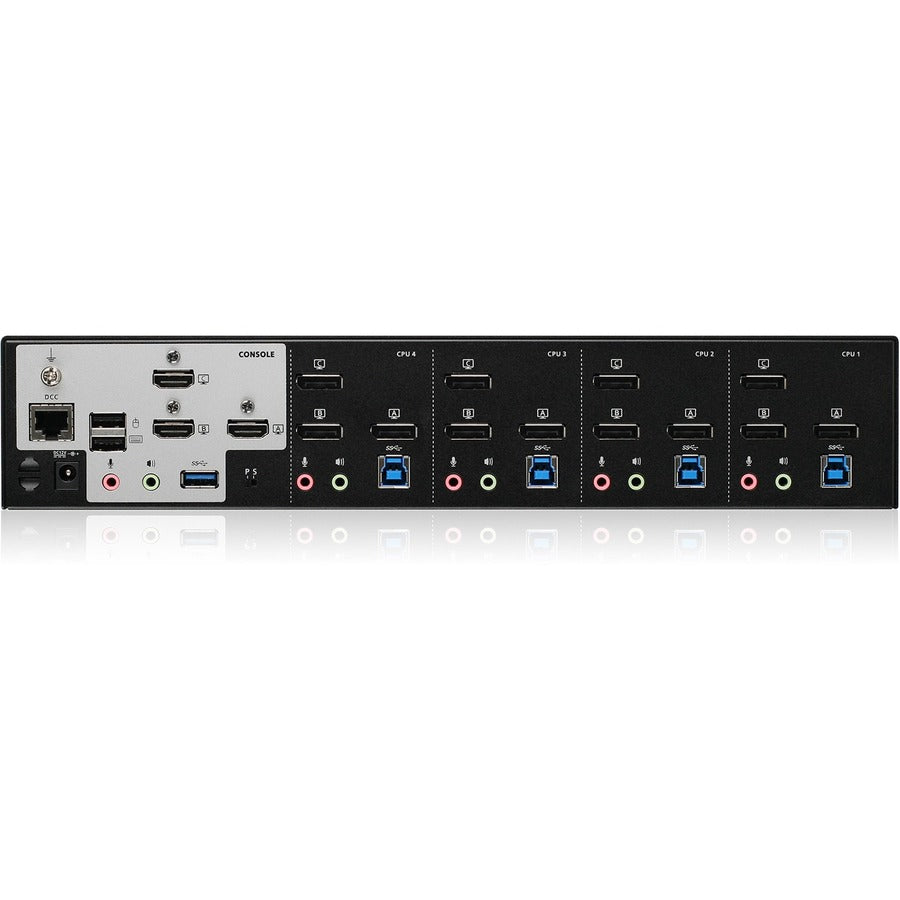 IOGEAR 4-Port 4K Triple View DisplayPort KVMP Switch with USB 3.0 Hub (TAA)