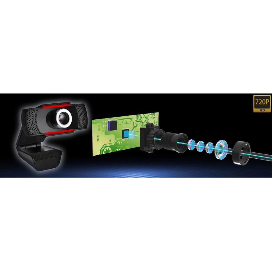 Webcam Adesso CyberTrack CyberTrack H3 - 1,3 Mégapixel - 30 ips - Noir, Rouge - USB 2.0