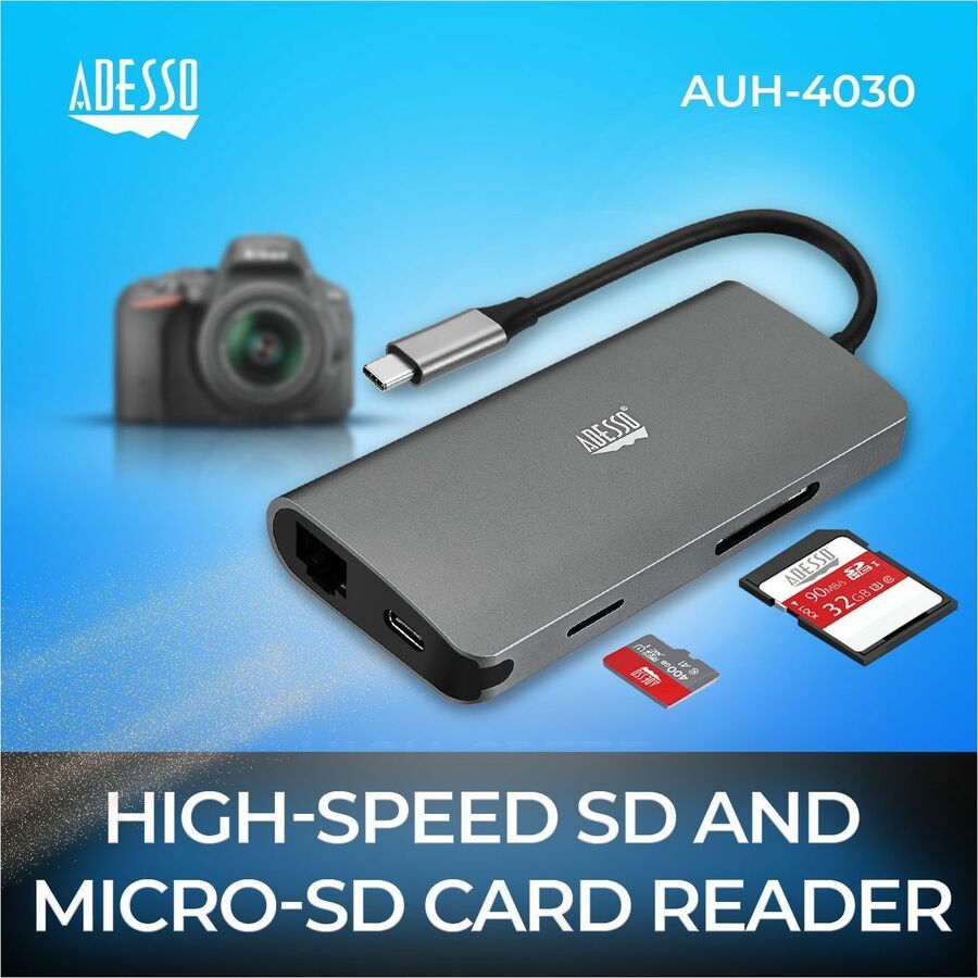 Adesso 8-in-1 USB-C Docking Station — AUH-4030