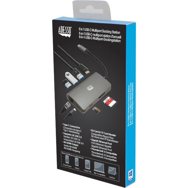 Adesso 8-in-1 USB-C Docking Station — AUH-4030