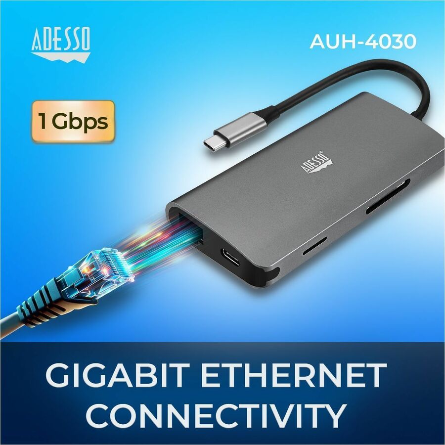 Adesso 8-in-1 USB-C Docking Station — AUH-4030