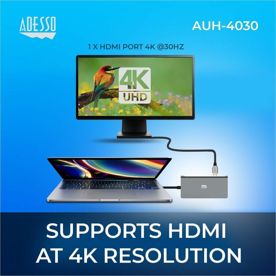 Adesso 8-in-1 USB-C Docking Station — AUH-4030