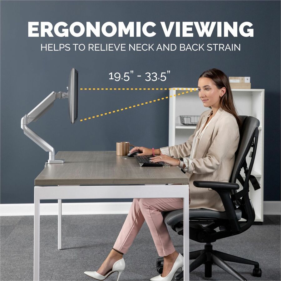 Fellowes Platinum Mounting Arm for Monitor - Silver - FEL8056501