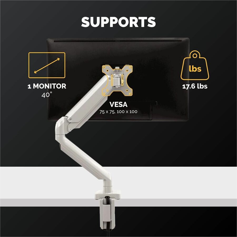 Fellowes Platinum Mounting Arm for Monitor - Silver - FEL8056501