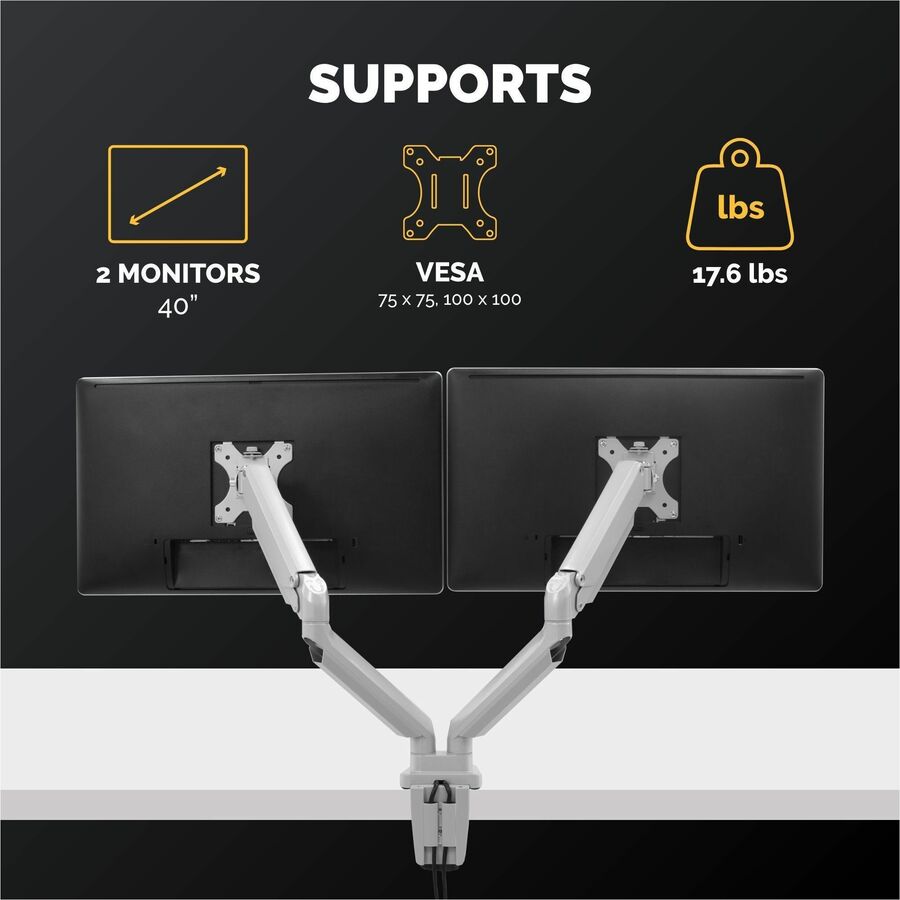 Fellowes Platinum Mounting Arm for Monitor - Silver - FEL8056501