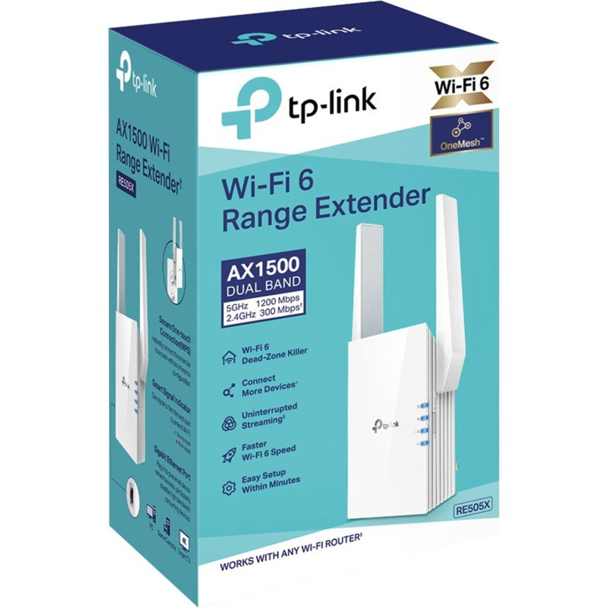 TP-Link RE505X Dual Band 802.11ax 1.50 Gbit/s Wireless Range Extender