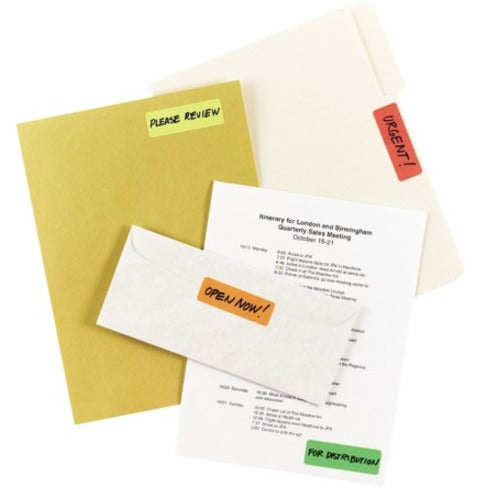 Avery® Removable Rectangular Colour Coding Labelsfor Laser or Inkjet Printers, 1" x 3"