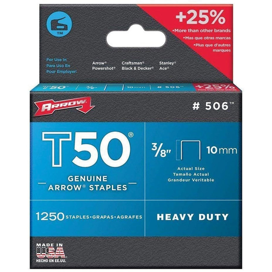 Arrow T50 Staples - 10 mm, 1250-Pack