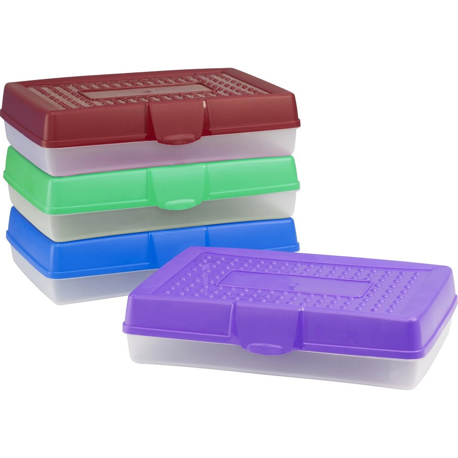 Storex Large Pencil Box, Assorted (12 units/ pack)