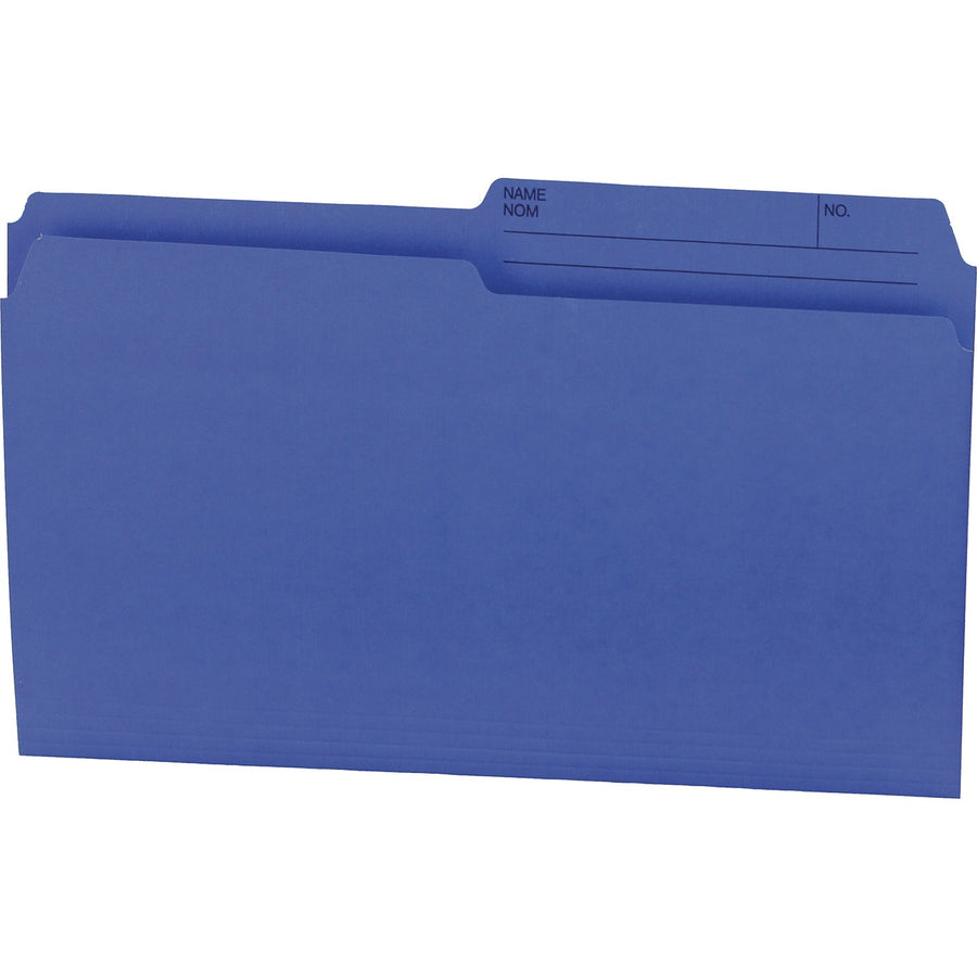 Offix Reversible Coloured File Folders - Legal, 1/2-Cut, Navy, 100/Box