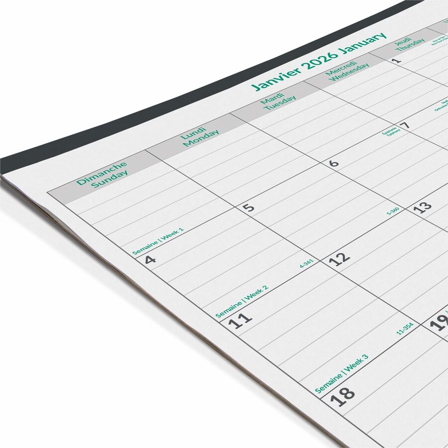 Blueline 2026 EcoLogix Monthly Desk Pad Calendar 22" x 17" — Bilingual