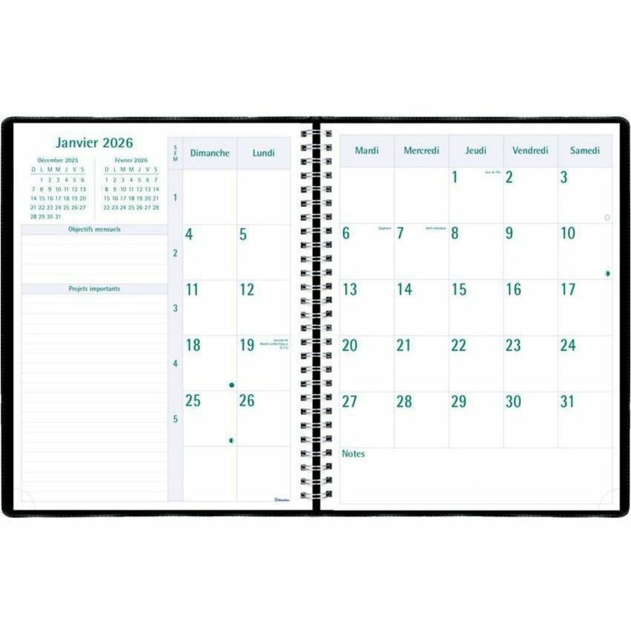 Blueline Timanager 13-Month 7-Day Weekly Planner, 11"x 8-1/2" , French