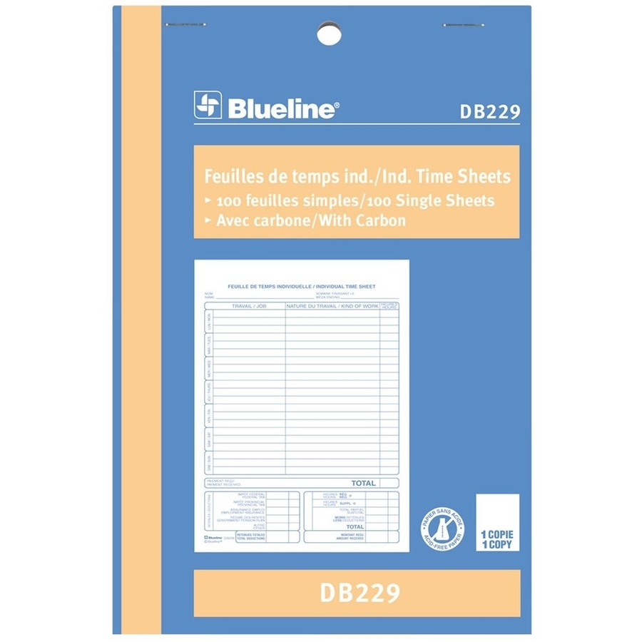 Blueline Individual Time Sheets