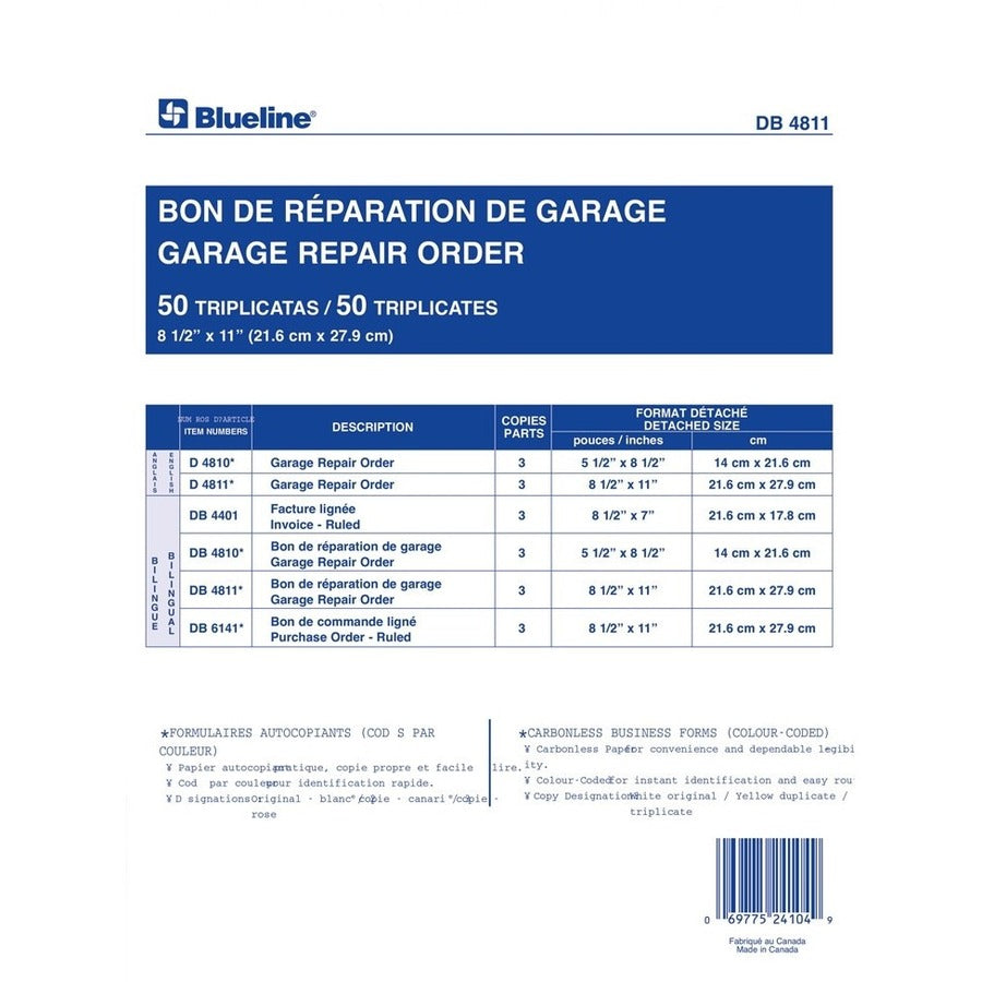 Blueline Garage Repair Orders in Snap Sets