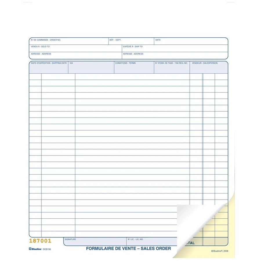 Blueline Sales Orders Book - BLIDCB47