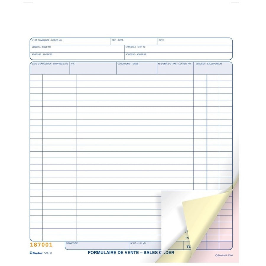 Blueline Sales Orders Book (Model 2)