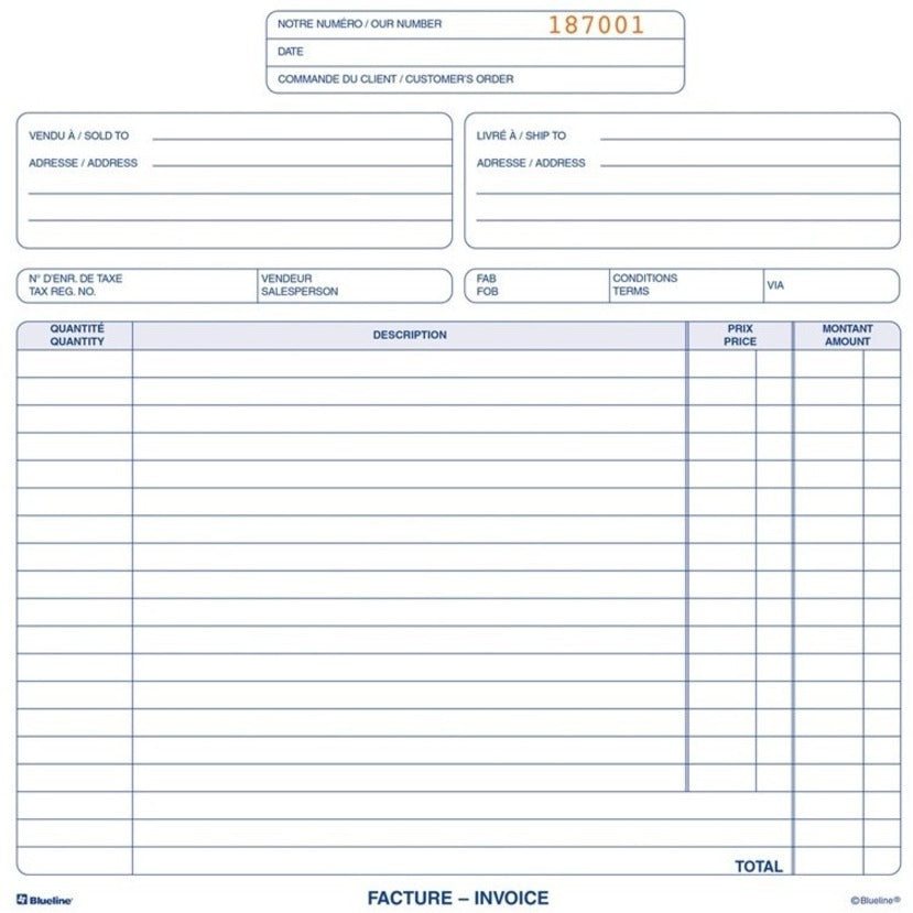 Blueline Invoices Book - BLIDCB36