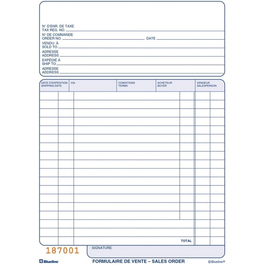 Blueline Sales Orders Book - BLIDCB47