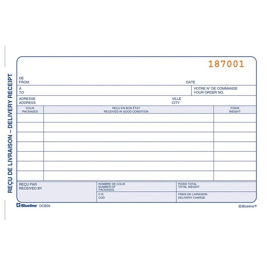 Blueline Delivery Receipts Book