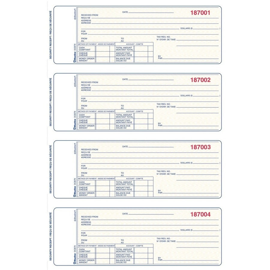Blueline Security Receipts Book - BLIDCB79
