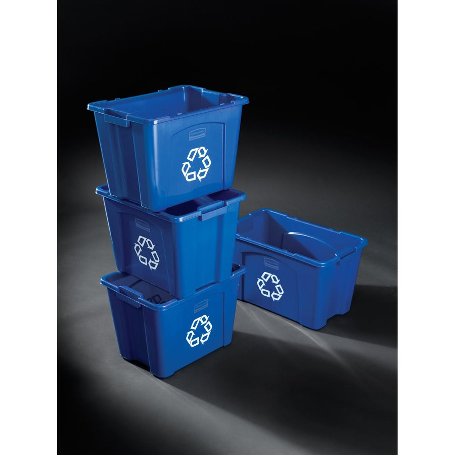 Rubbermaid Commercial Recycling Box 14 Gal Blue