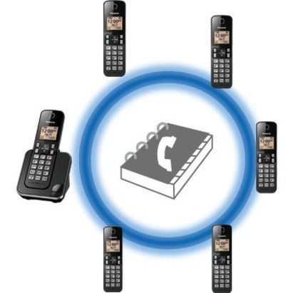 Panasonic KX-TGC382 DECT 6.0 1.93 GHz Cordless Phone - Black