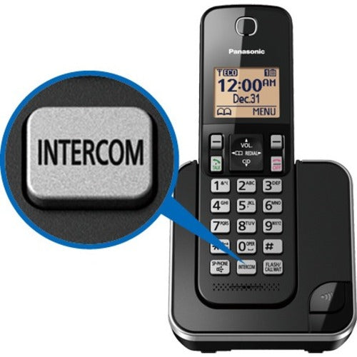 Panasonic KX-TGC382 DECT 6.0 1.93 GHz Cordless Phone - Black