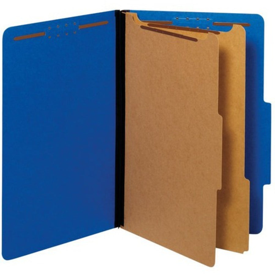 Pendaflex 2-Divider Pressboard Classification Folders - Legal, Box of 10 - Dark Blue