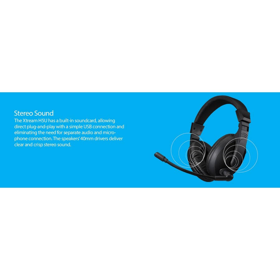 Adesso Xtream H5U Stereo USB Headset with Microphone