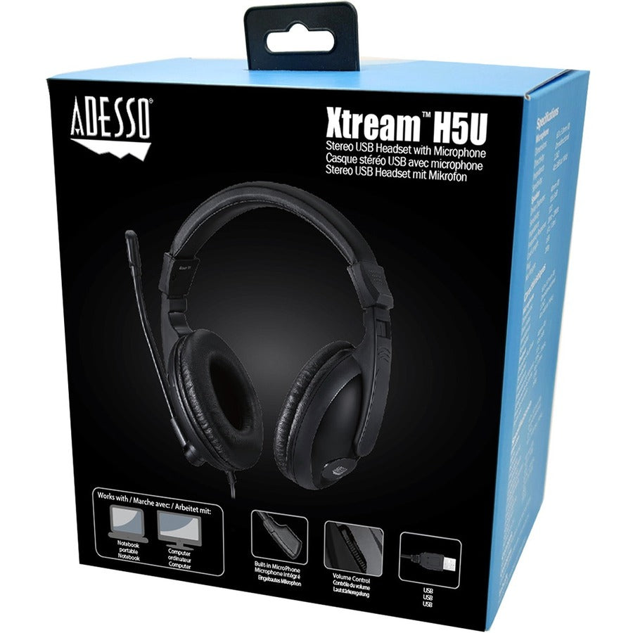 Adesso Xtream H5U Stereo USB Headset with Microphone