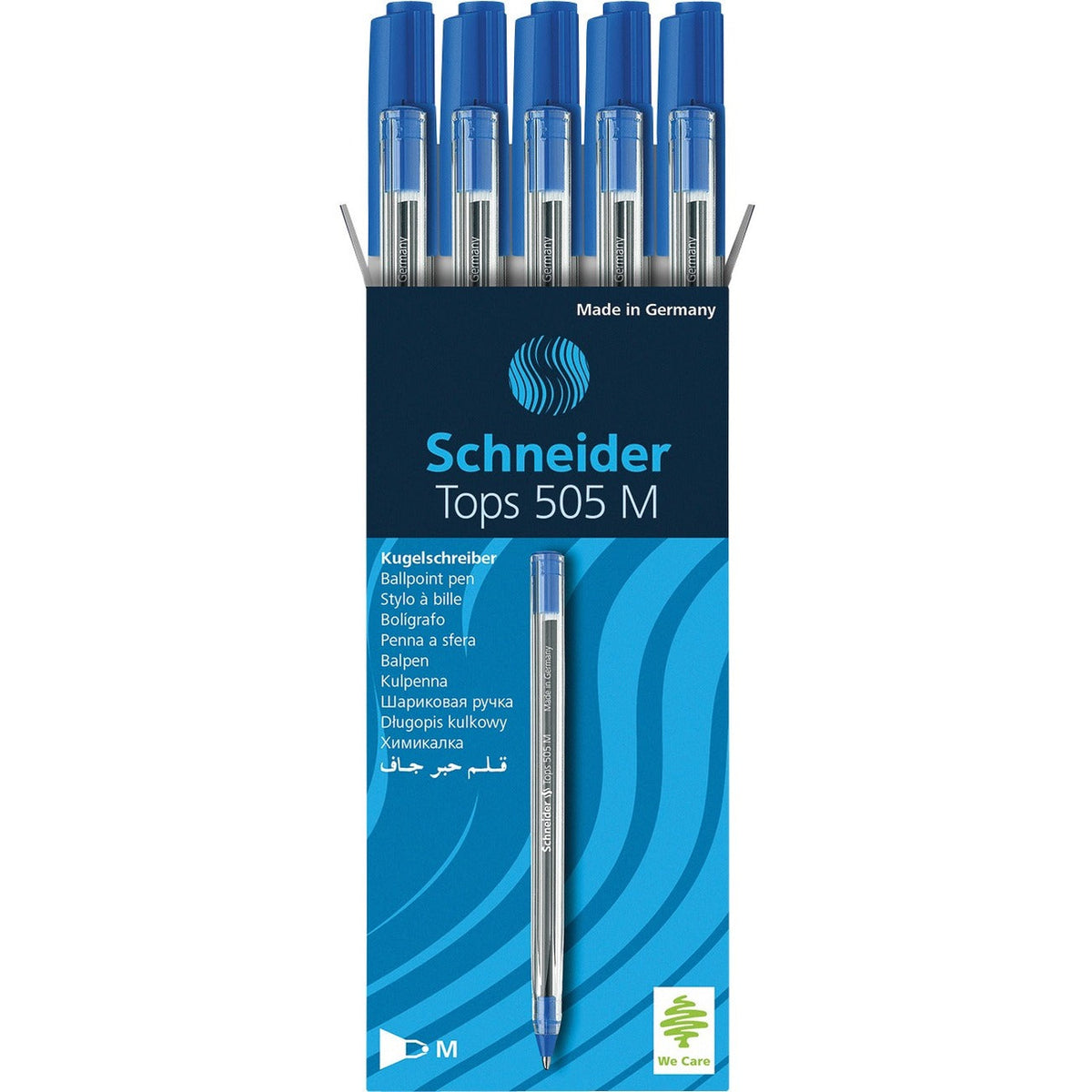 Schneider Tops 505 Ballpoint Pen, Box of 10, Blue