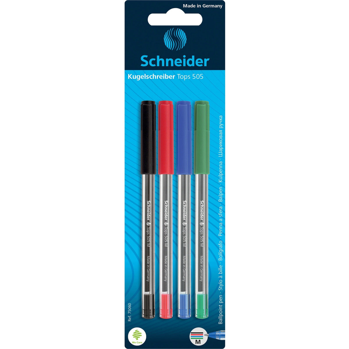 Schneider Tops 505 Ballpoint Pen, 4-Pack, Assorted