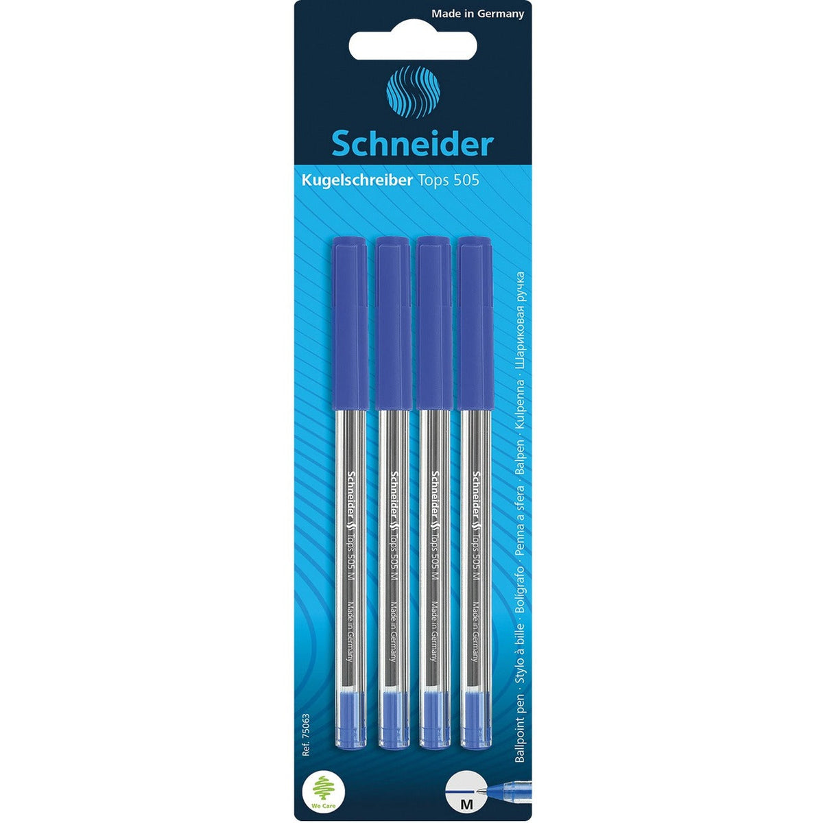 Schneider Tops 505 Ballpoint Pen, 4-Pack, Blue