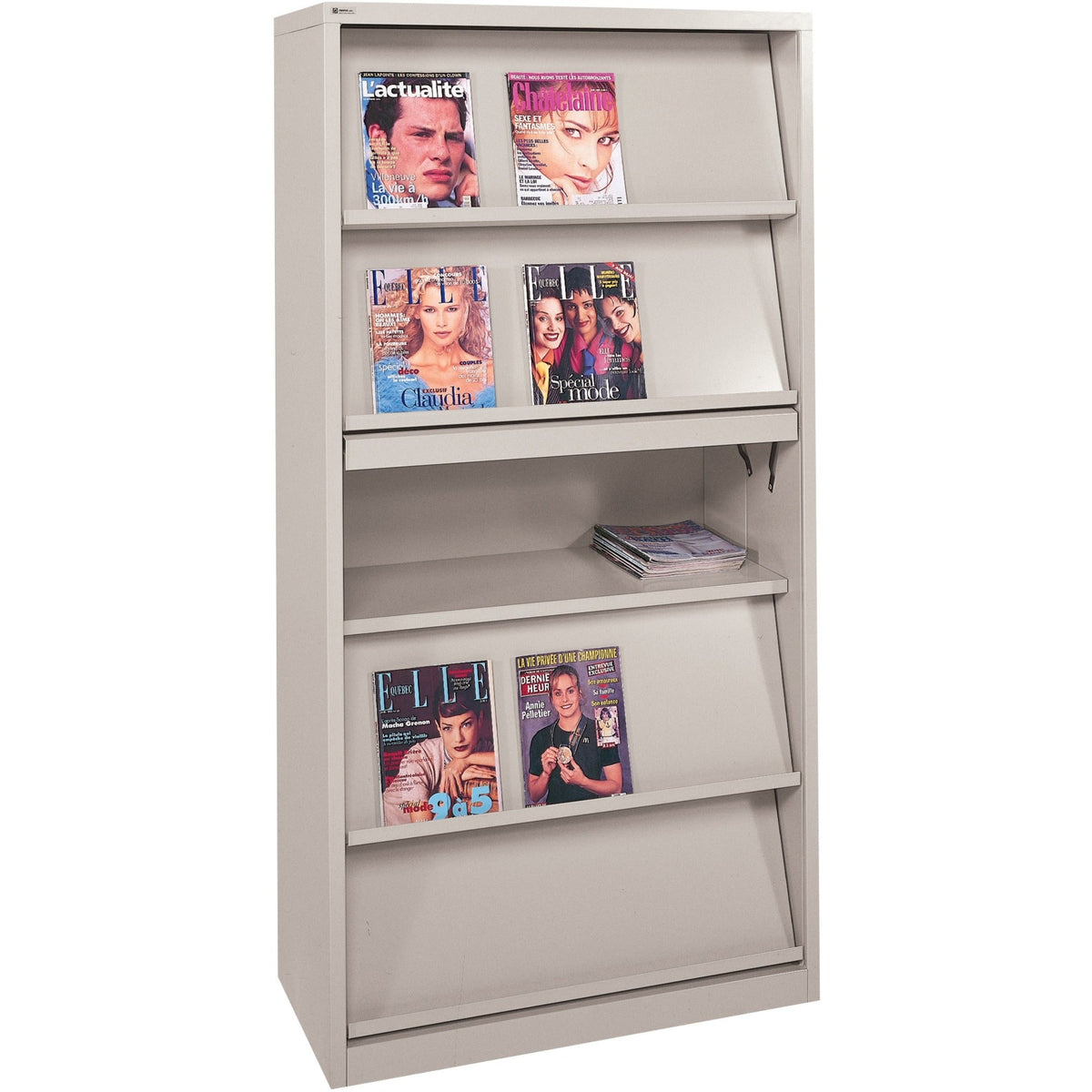 Perfix Metal Magazine Display Rack - Beige
