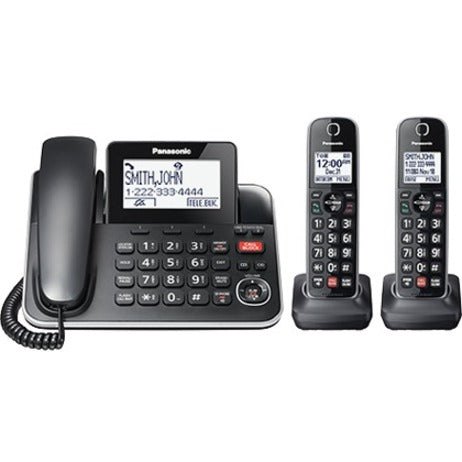 Panasonic KX-TGF872B DECT 6.0 Corded/Cordless Phone - Black