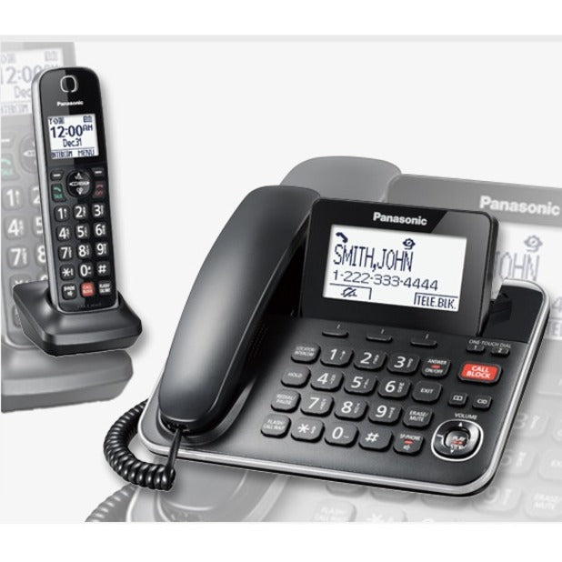 Panasonic KX-TGF872B DECT 6.0 Corded/Cordless Phone - Black